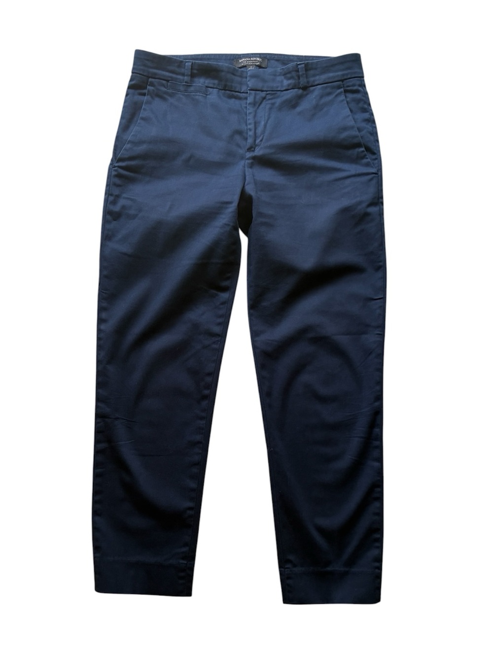 Banana Republic Women's Blue Avalon Stretch Cotton Pants Size 2 x 26.5”